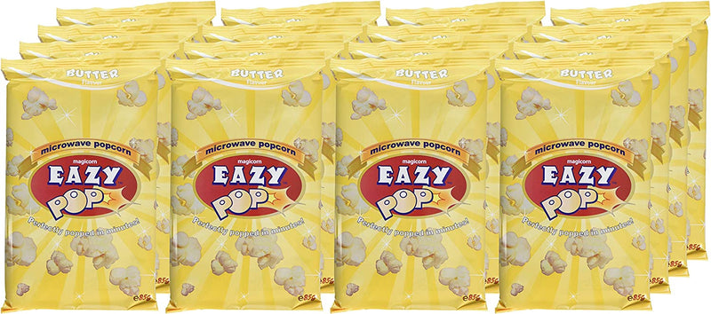 Eazypop Microwave Popcorn Butter Flavour 85g (Pack of 16) Global Snacks